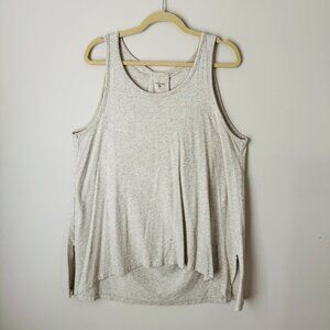 Garnet Hill Tunic Tank High Low Sleeveless Scoopneck Top Womens L Organic Cotton